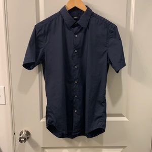 Theory - M - Sylvain Short-Sleeve Shirt in Good Cotton medium